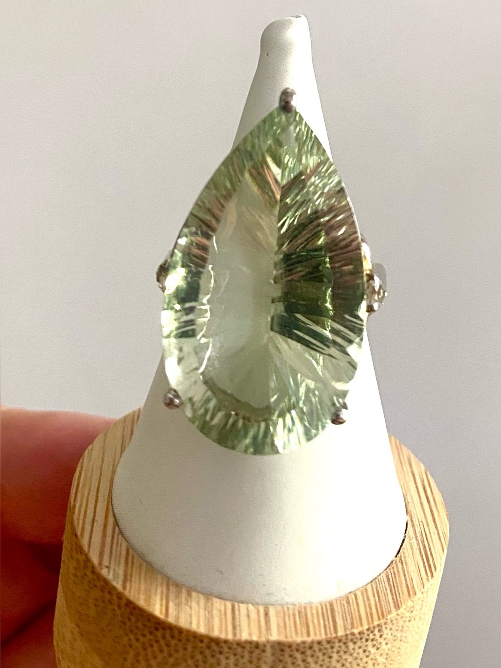 Prasiolite Ring - Sterling Silver Setting